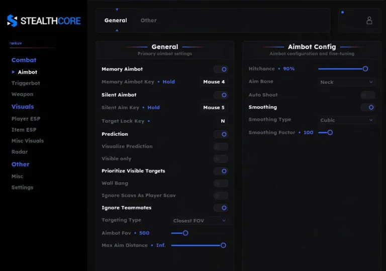 EFT Aimbot Cheat Menu